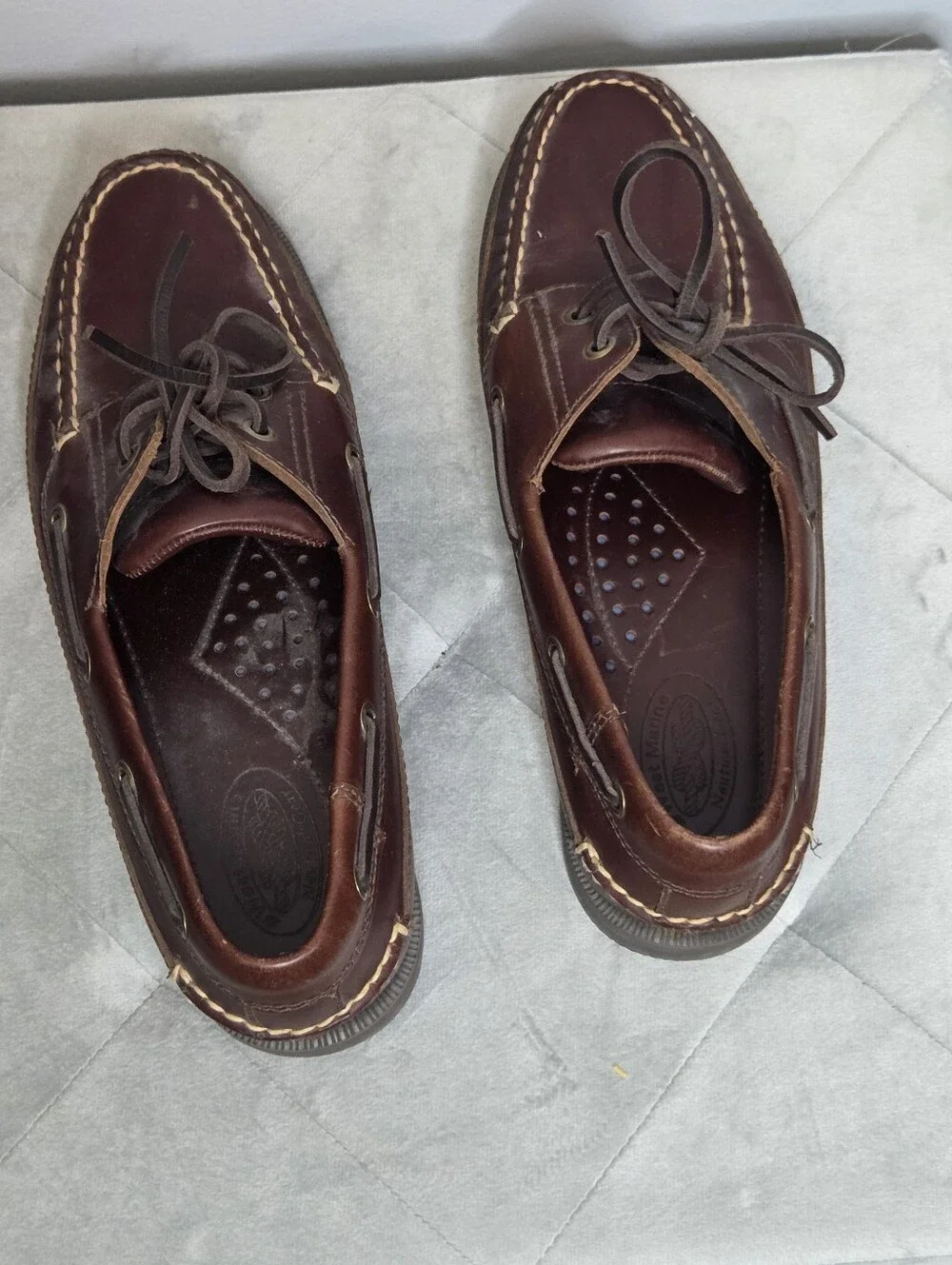West Marine Nautical Gear Classic Men's Brown Leather Boat Shoes, Sz 8 M